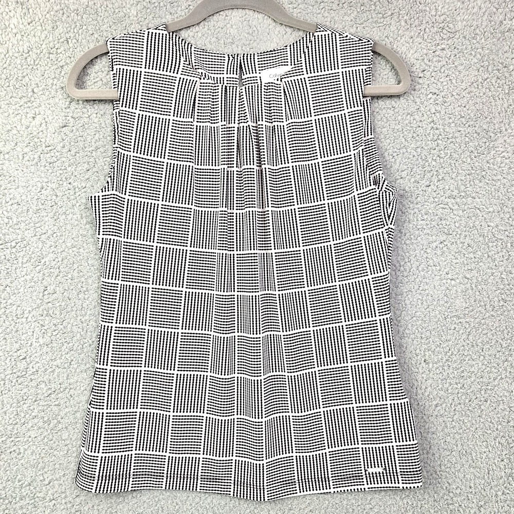 Calvin‎ Klein Womens Top Small Sleeveless Pleated Dressy Tank Capsule Career